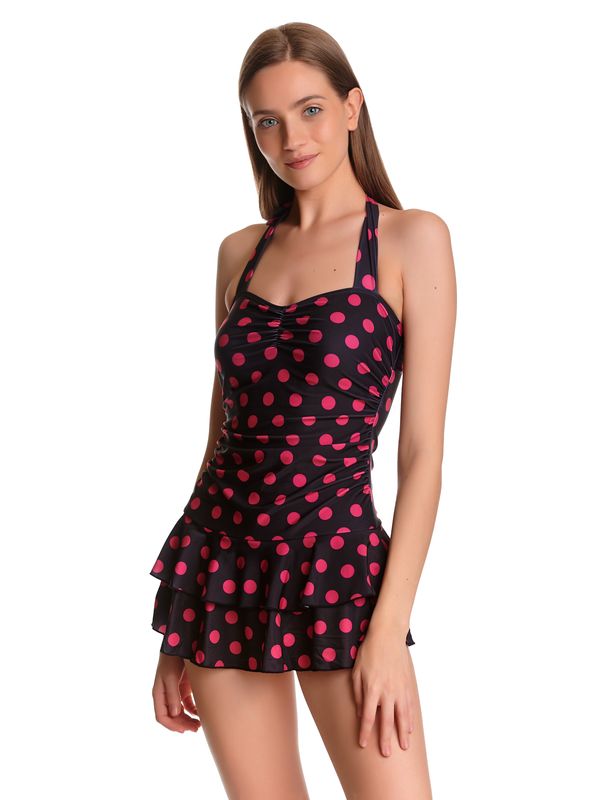 Nastrovje Potsdam Pussy Deluxe Classic Pink Dotties Damen Badeanzug schwarz allover Letzte 2 Tage
