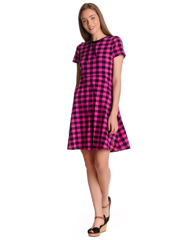 Nastrovje Potsdam Pussy Deluxe Back to 1955 pink checkered Damen A-Linien-Kleid pink allover Letzter Tag