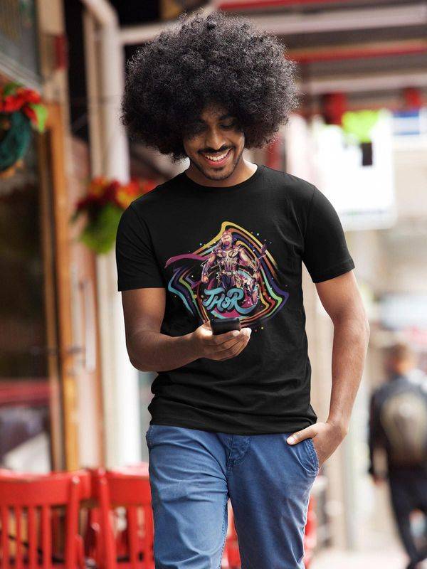 Nastrovje Potsdam Thor Retro Print Herren T-Shirt schwarz Nur noch ein Tag übrig