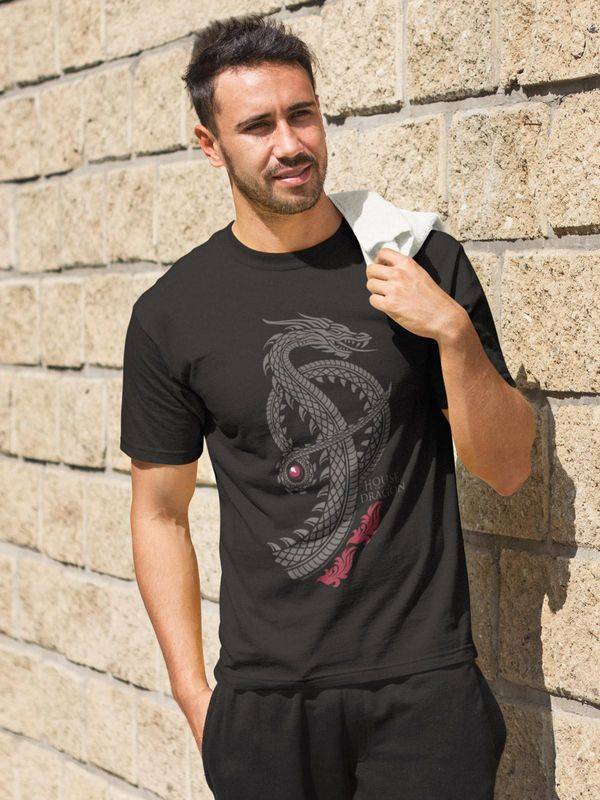 Nastrovje Potsdam House of the dragon Logo Herren T-Shirt schwarz Riesige Rabatte