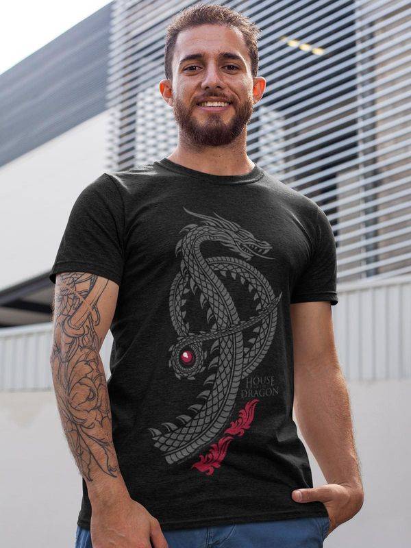 Nastrovje Potsdam House of the dragon Logo Herren T-Shirt schwarz Riesige Rabatte