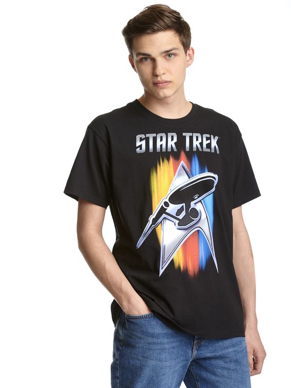 Nastrovje Potsdam Star Trek Shining Badge Herren T-Shirt schwarz Fabrikladen