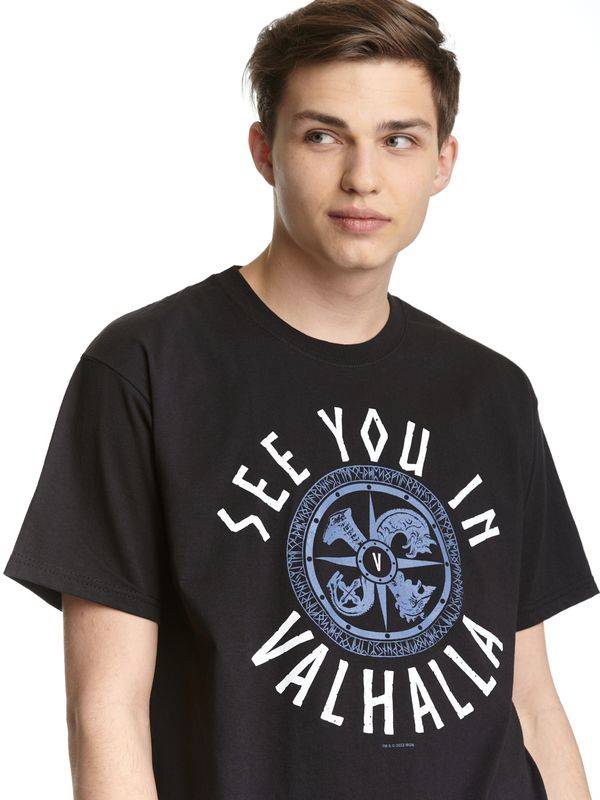 Nastrovje Potsdam Vikings Valhalla See you in Valhalla Herren T-Shirt schwarz Im Verkauf