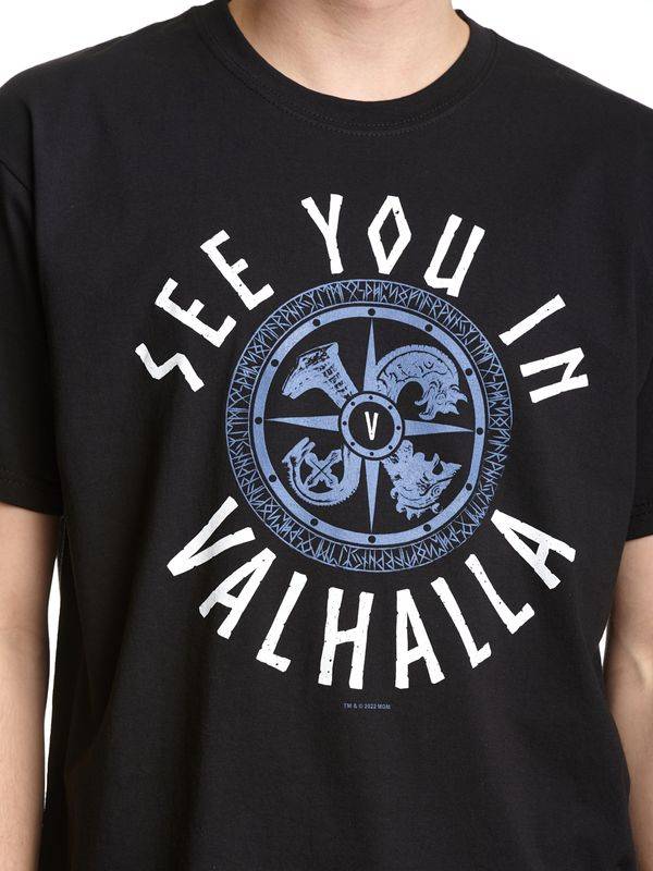 Nastrovje Potsdam Vikings Valhalla See you in Valhalla Herren T-Shirt schwarz Im Verkauf