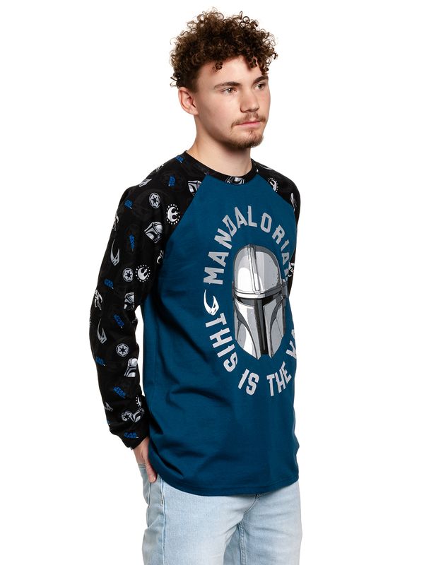 Nastrovje Potsdam The Mandalorian The Way Herren Langarmshirt schwarz/blau Rabatte dieses Monats
