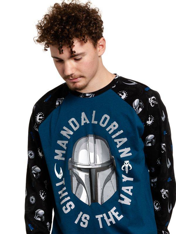Nastrovje Potsdam The Mandalorian The Way Herren Langarmshirt schwarz/blau Rabatte dieses Monats