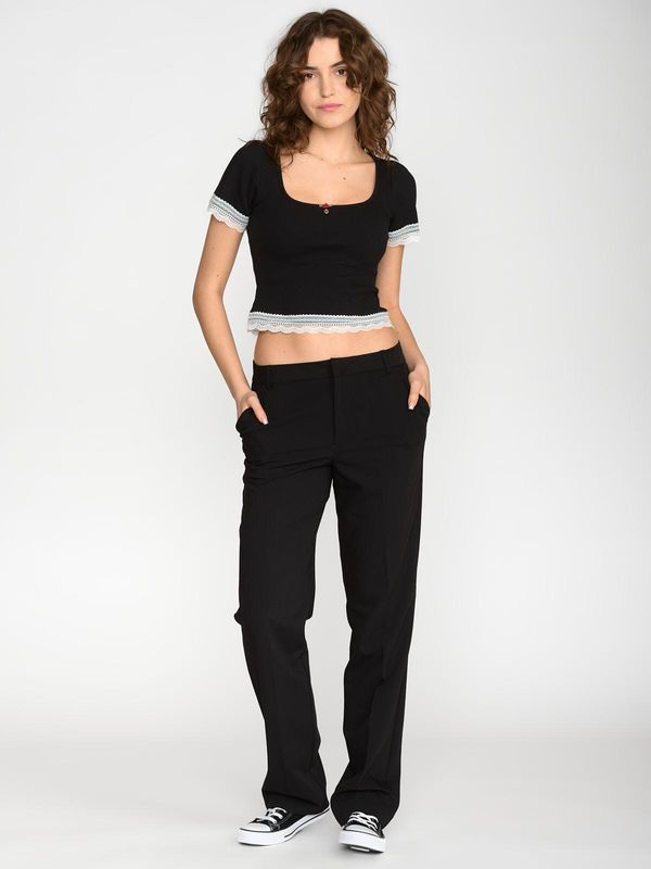 Nastrovje Potsdam Vive Maria Sweet Cropped Shirt Damen T-Shirt schwarz Schlussverkauf