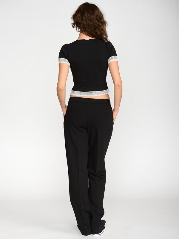 Nastrovje Potsdam Vive Maria Sweet Cropped Shirt Damen T-Shirt schwarz Schlussverkauf