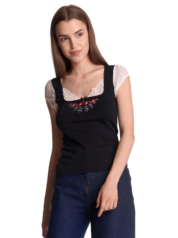 Nastrovje Potsdam Vive Maria Meadow Kiss Damen Spitzentop schwarz/creme Blitzverkäufe
