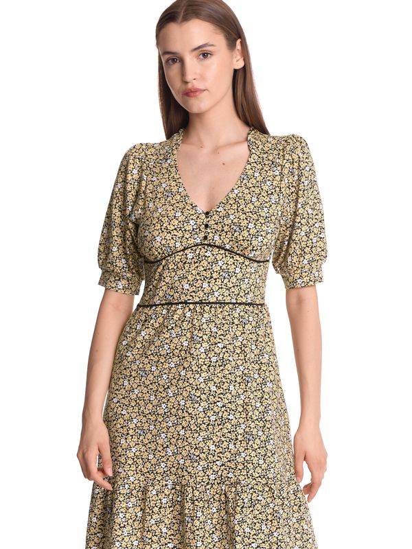 Nastrovje Potsdam Vive Maria Golden Flower Damen A-Linien-Kleid dunkelgelb allover Großer Ausverkauf