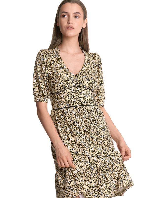 Nastrovje Potsdam Vive Maria Golden Flower Damen A-Linien-Kleid dunkelgelb allover Großer Ausverkauf