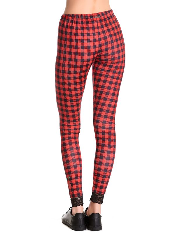 Nastrovje Potsdam Pussy Deluxe Red Checkered Damen Leggings rot allover Weihnachtsangebot