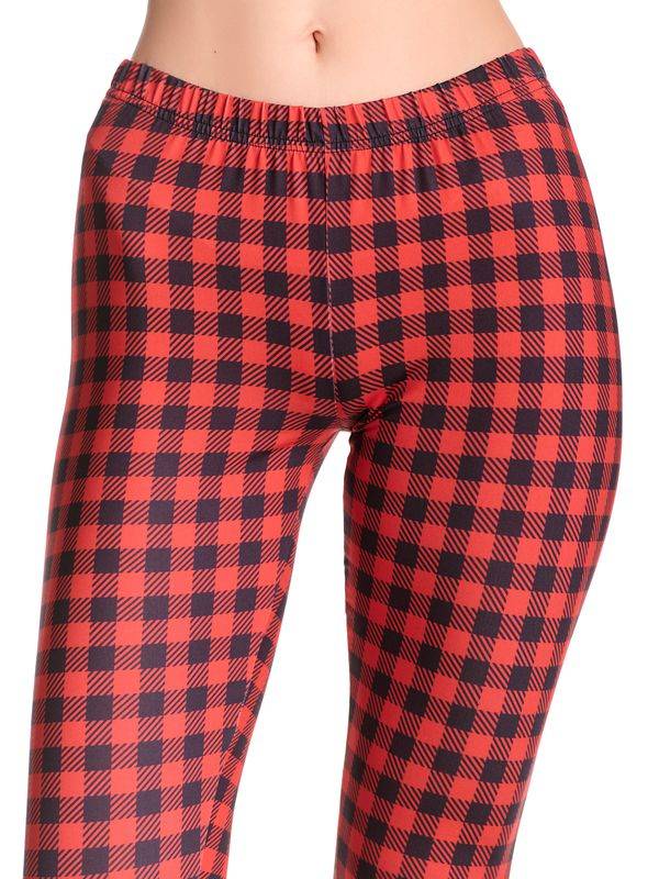 Nastrovje Potsdam Pussy Deluxe Red Checkered Damen Leggings rot allover Weihnachtsangebot
