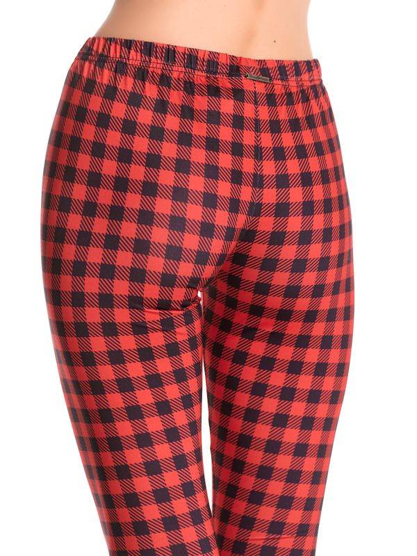 Nastrovje Potsdam Pussy Deluxe Red Checkered Damen Leggings rot allover Weihnachtsangebot