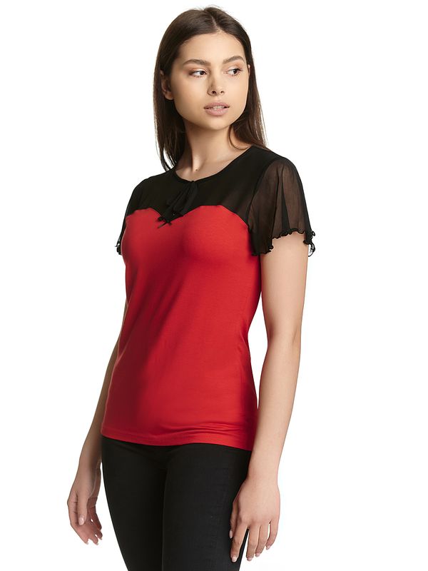 Nastrovje Potsdam Pussy Deluxe Red Lovley Chic Damen T-Shirt rot Muttertagsangebot