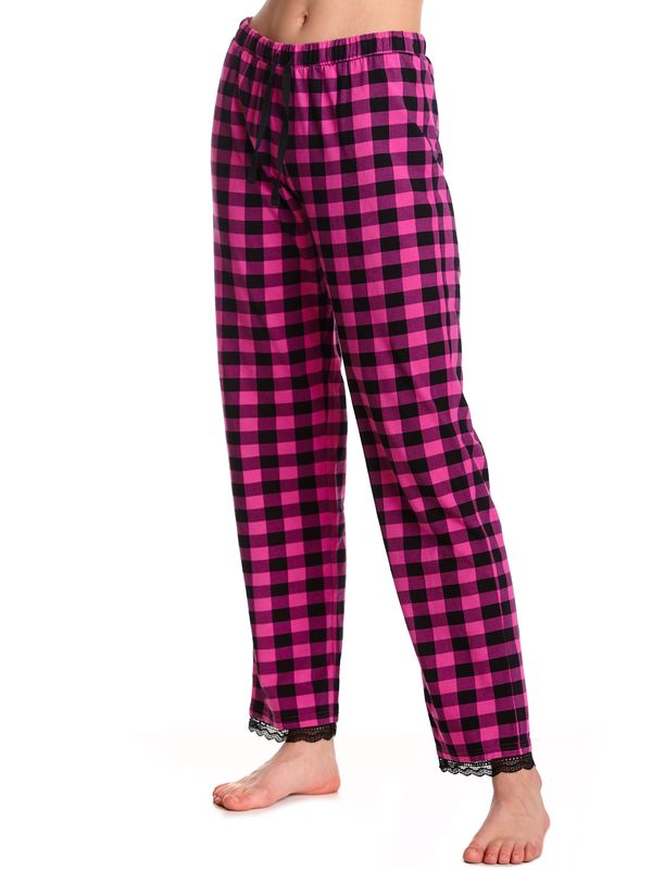 Nastrovje Potsdam Pussy Deluxe Pink Checkered Damen Schlafhose schwarz/lightpink Heißer Verkauf