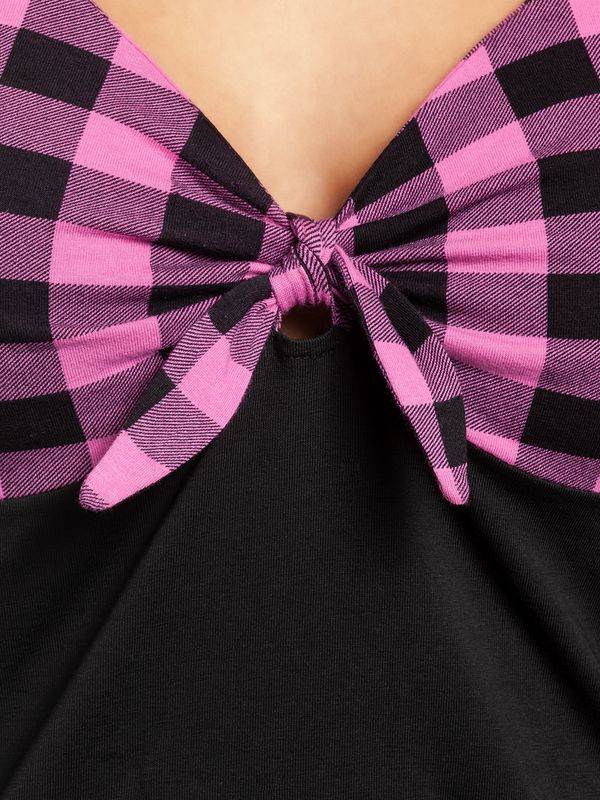 Nastrovje Potsdam Pussy Deluxe Pink Checkered Damen T-Shirt schwarz/lightpink Top Angebot