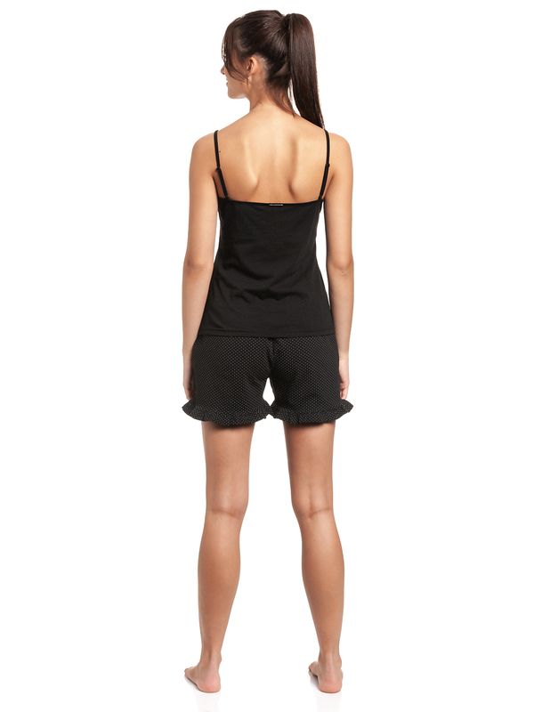 Nastrovje Potsdam Pussy Deluxe Dotties Damen Pyjama schwarz allover Blitzangebot