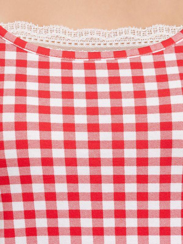 Nastrovje Potsdam Pussy Deluxe Red Plaid Damen Pyjama rot allover Neuheiten