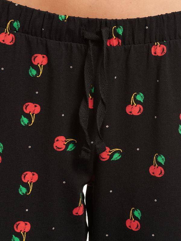 Nastrovje Potsdam Pussy Deluxe Cherries Damen Schlafhose schwarz allover Bestseller