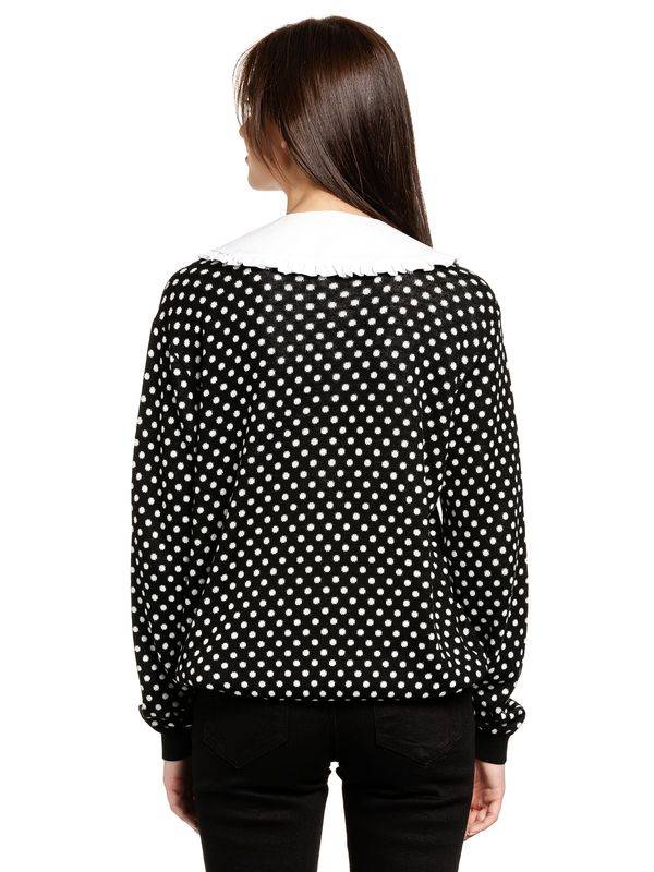 Nastrovje Potsdam Pussy Deluxe Dotties Damen Strickpullover schwarz allover Räumungsverkauf