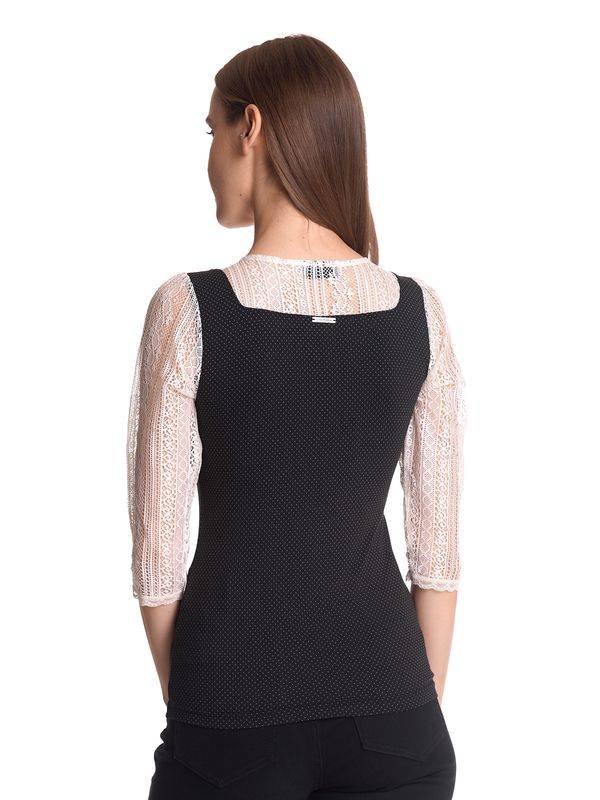 Nastrovje Potsdam Vive Maria Meadow Girl Damen 3/4-Arm-Shirt creme/schwarz allover Im Verkauf