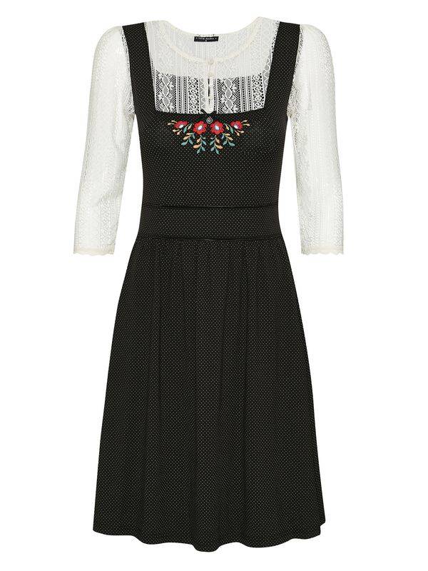 Nastrovje Potsdam Vive Maria Meadow Girl Damen A-Linien-Kleid creme/schwarz zollfrei