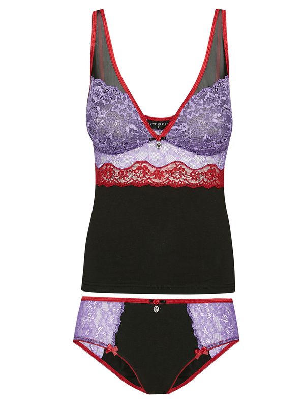Nastrovje Potsdam Vive Maria Lavender Kiss Damen Wäscheset: Top mit Panty lilac/black im Angebot