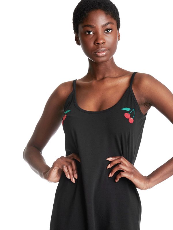 Nastrovje Potsdam Pussy Deluxe Cherry Long Damen Trägerkleid schwarz Günstig kaufen