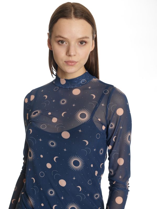Nastrovje Potsdam Pussy Deluxe Celestial Blue Mystic Damen 2-in-1-Kleid blau allover Begrenztes Angebot