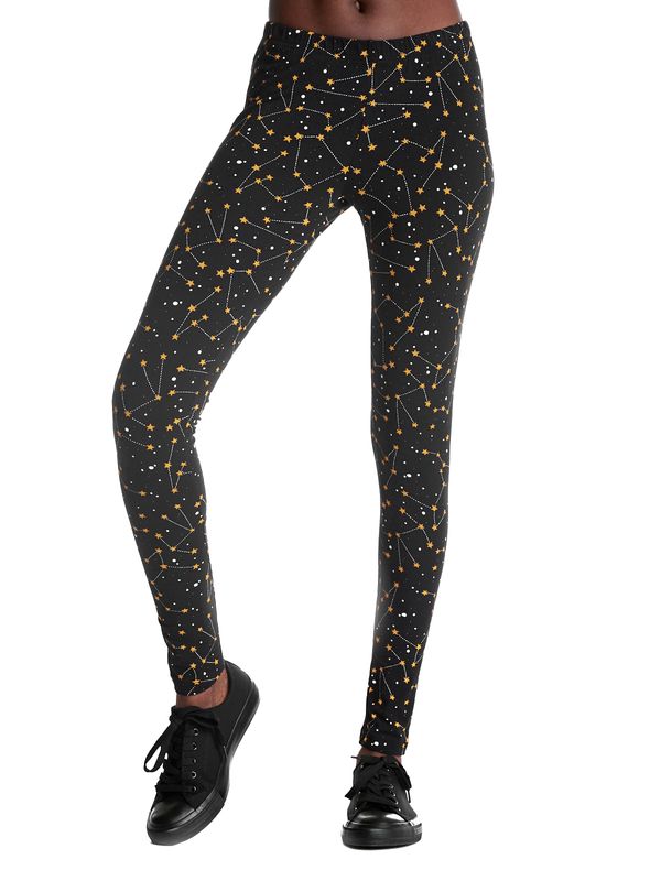 Nastrovje Potsdam Pussy Deluxe Celestial Stars Damen Leggings schwarz allover Preisnachlass