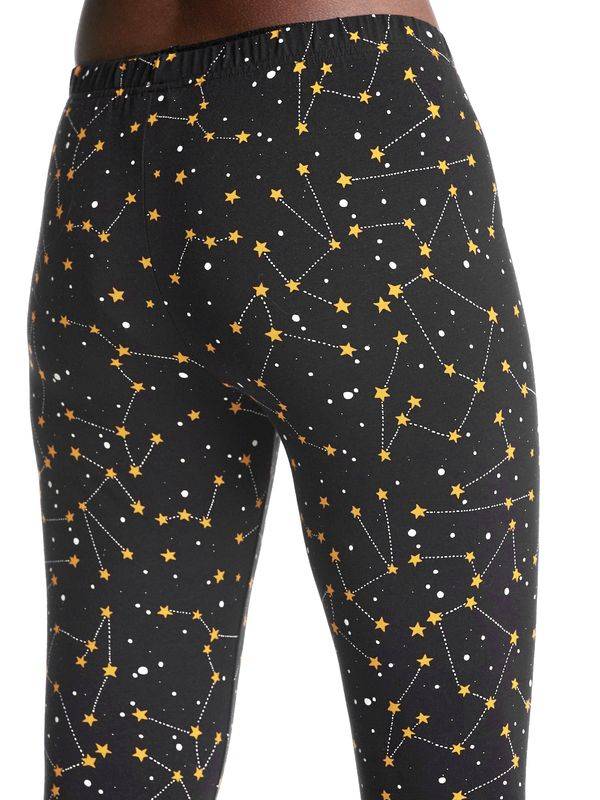 Nastrovje Potsdam Pussy Deluxe Celestial Stars Damen Leggings schwarz allover Preisnachlass