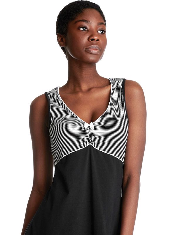 Nastrovje Potsdam Pussy Deluxe Mini Stripes Damen A-Linien-Kleid schwarz allover Saisonschlussverkauf