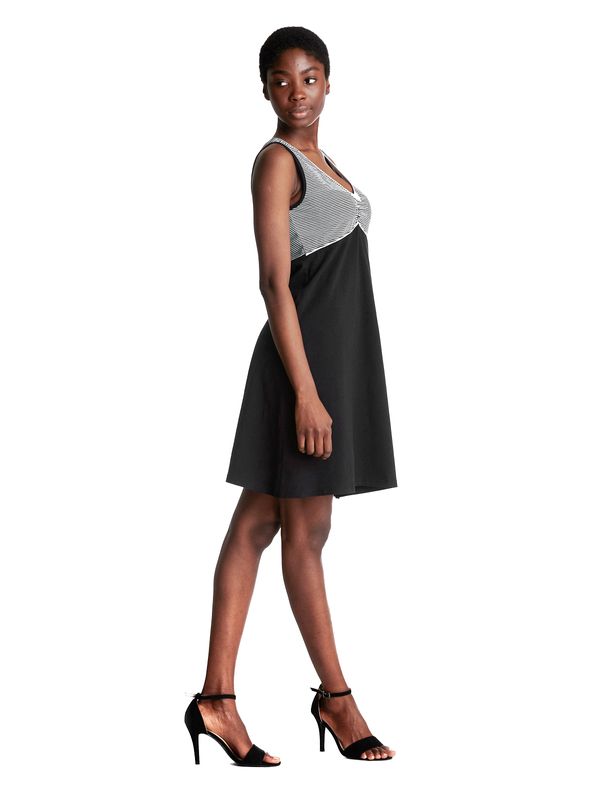 Nastrovje Potsdam Pussy Deluxe Mini Stripes Damen A-Linien-Kleid schwarz allover Saisonschlussverkauf