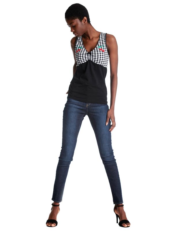 Nastrovje Potsdam Pussy Deluxe Vichy Cherry Damen Tanktop schwarz/allover Weihnachtsangebot