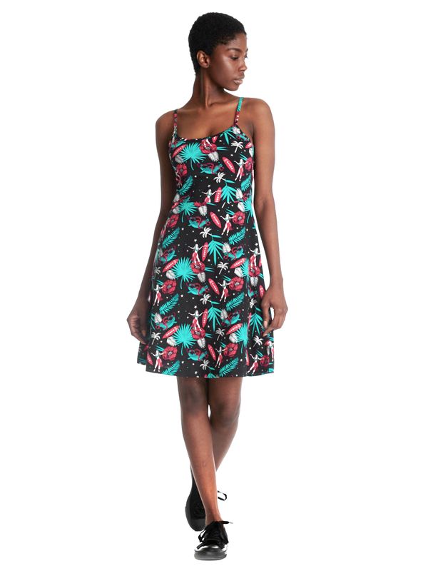 Nastrovje Potsdam Pussy Deluxe Aloha Damen Trägerkleid schwarz/allover Muttertagsangebot