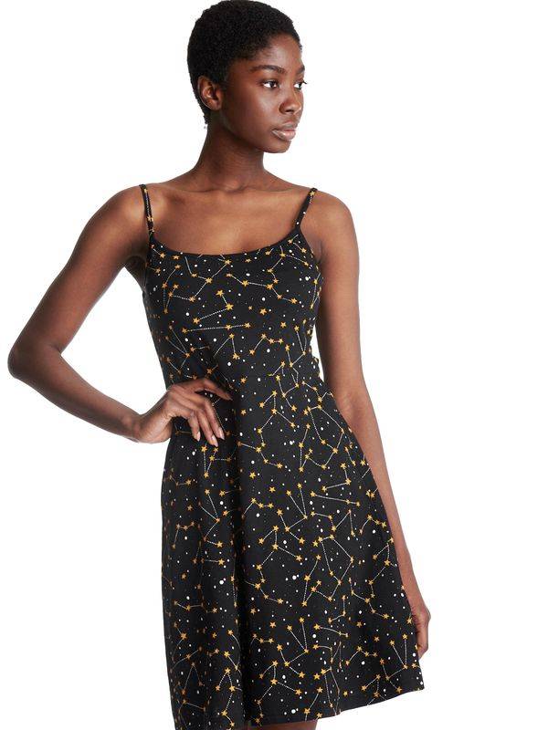 Nastrovje Potsdam Pussy Deluxe Celestial Stars Damen Trägerkleid schwarz allover Jubiläumsangebot