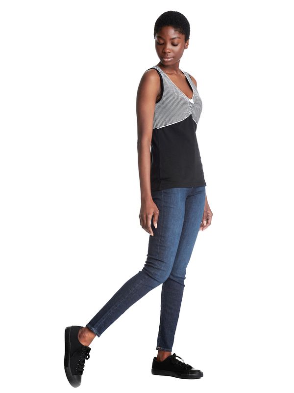 Nastrovje Potsdam Pussy Deluxe Mini Stripes Damen Tanktop schwarz allover Lagerräumung