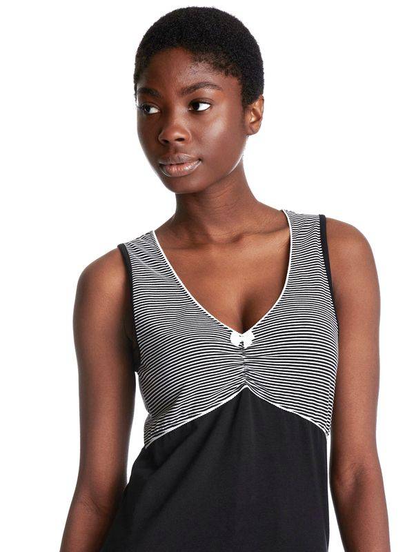 Nastrovje Potsdam Pussy Deluxe Mini Stripes Damen Tanktop schwarz allover Lagerräumung