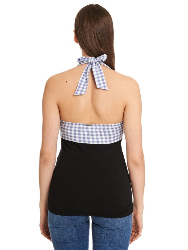 Nastrovje Potsdam Pussy Deluxe Blue Plaid Damen Neckholdertop schwarz/blau Top Angebot
