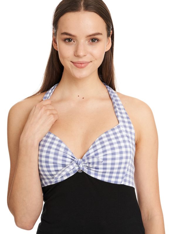 Nastrovje Potsdam Pussy Deluxe Blue Plaid Damen Neckholdertop schwarz/blau Top Angebot