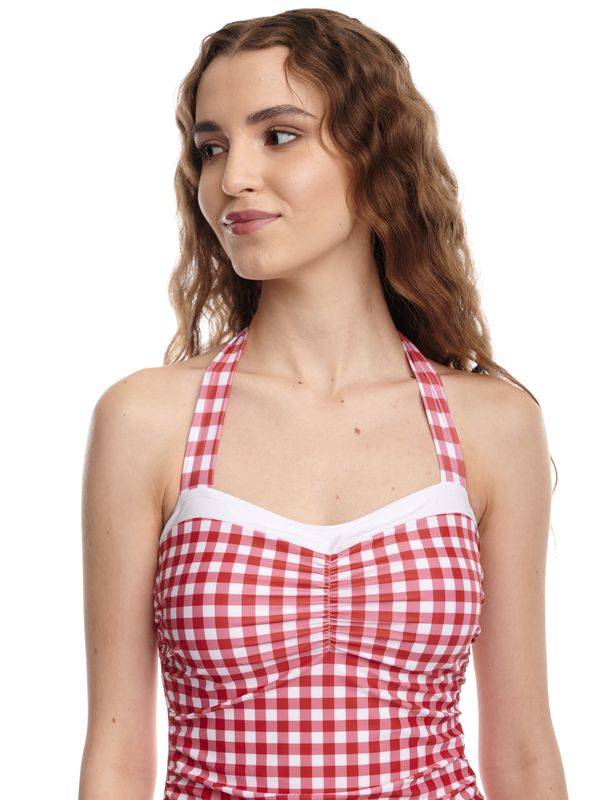 Nastrovje Potsdam Pussy Deluxe Red Plaid Damen Badeanzug rot allover Tägliche Deals