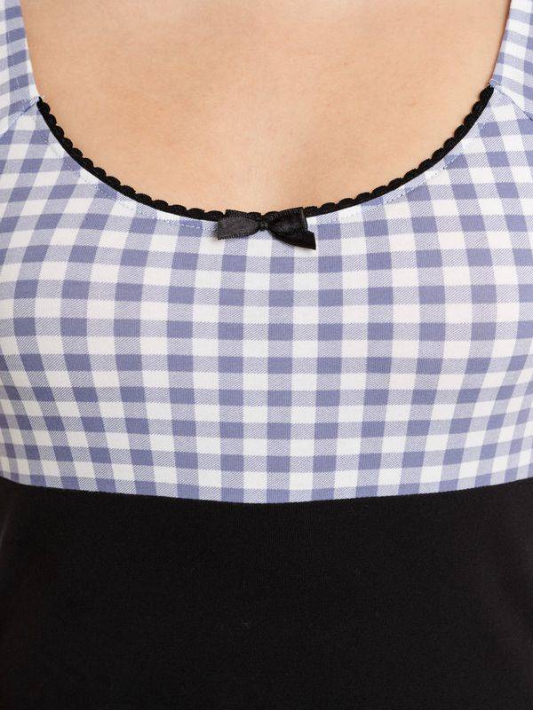 Nastrovje Potsdam Pussy Deluxe Blue Plaid Evie Damen T-Shirt schwarz/blau Sonderangebote