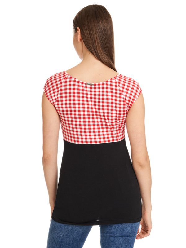 Nastrovje Potsdam Pussy Deluxe Red Plaid Evie Damen T-Shirt schwarz/rot Riesige Ersparnisse