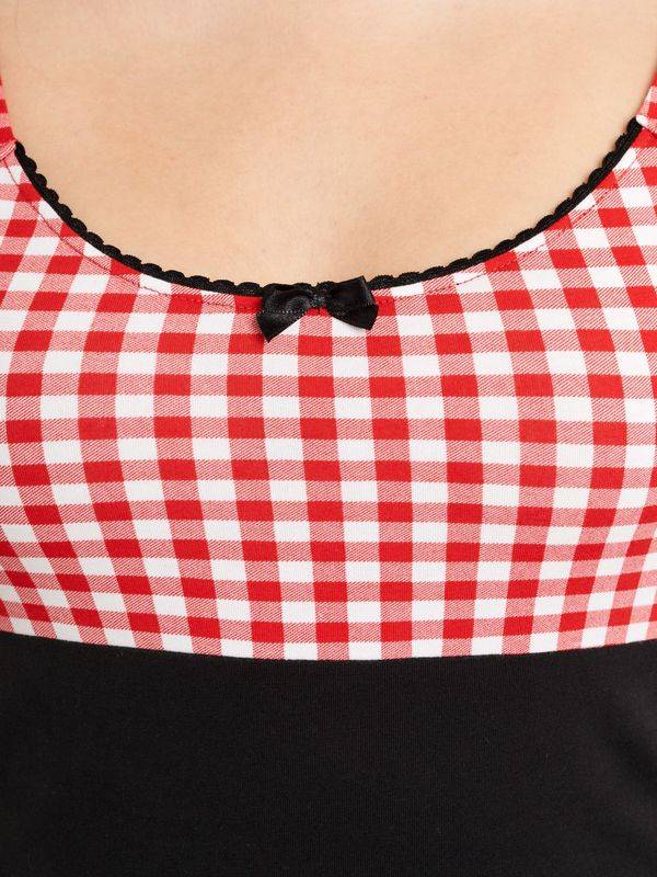 Nastrovje Potsdam Pussy Deluxe Red Plaid Evie Damen T-Shirt schwarz/rot Riesige Ersparnisse