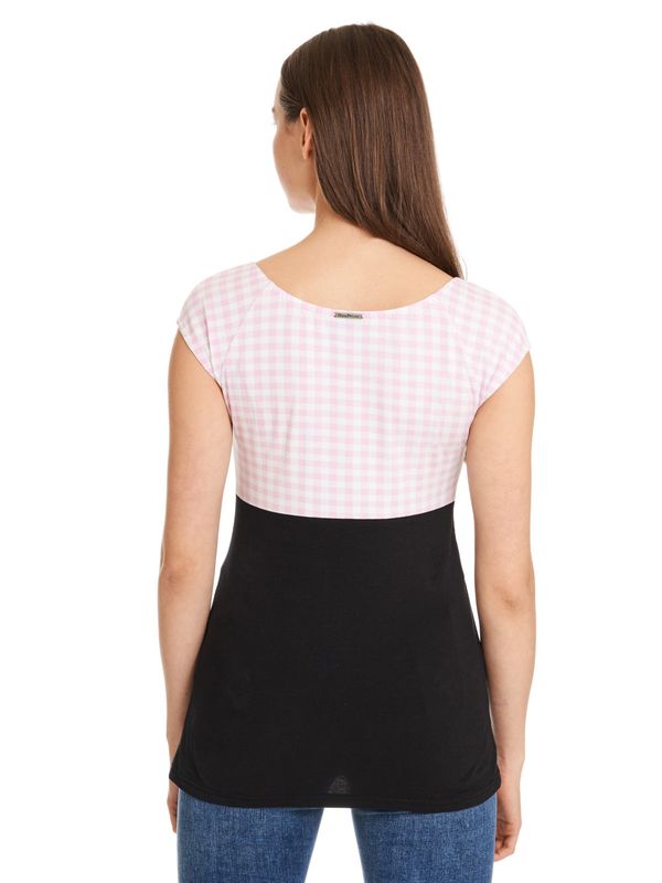 Nastrovje Potsdam Pussy Deluxe Lightpink Plaid Evie Damen T-Shirt schwarz/lightpink VIP-Rabatte