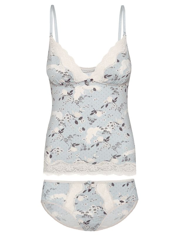 Nastrovje Potsdam Vive Maria Blue Dawn Damen Wäscheset: Top mit Slip blau allover Zeitbegrenzte Promotion
