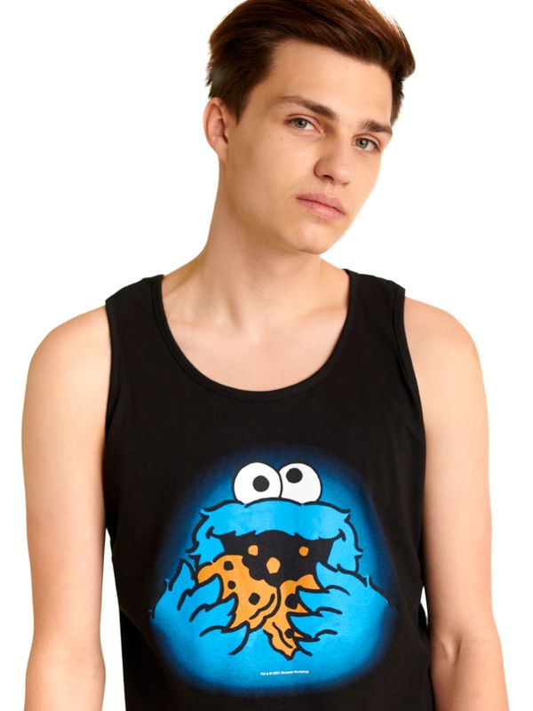 Nastrovje Potsdam Sesamstrasse Cookie Monster Herren Tanktop schwarz Black Friday Preise