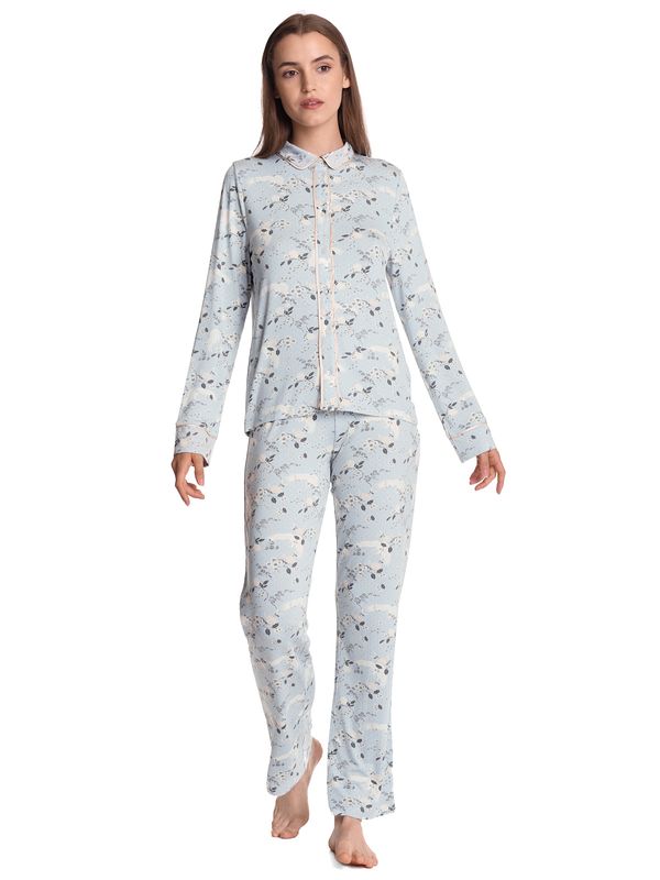 Nastrovje Potsdam Vive Maria Blue Monday Damen Pyjama blau allover 50% Rabatt für begrenzte Zeit