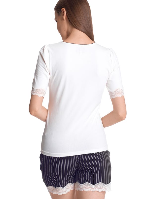 Nastrovje Potsdam Vive Maria My Princess Damen Pyjama creme/schwarz allover Schlussverkauf